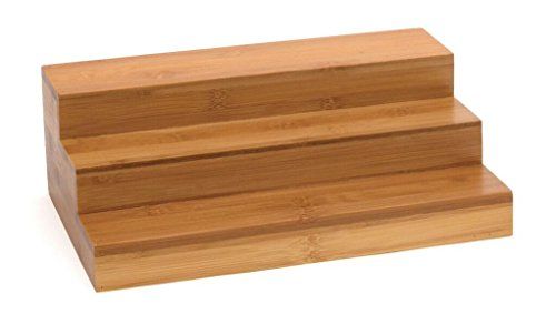 Lipper International 8807 Bamboo Wood Expandable 3-Tier Step Shelf Kitchen Organizer, 12" x 7-7/8" x | Amazon (US)