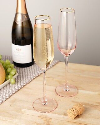 Twine Rose Crystal Champagne Flute | Express