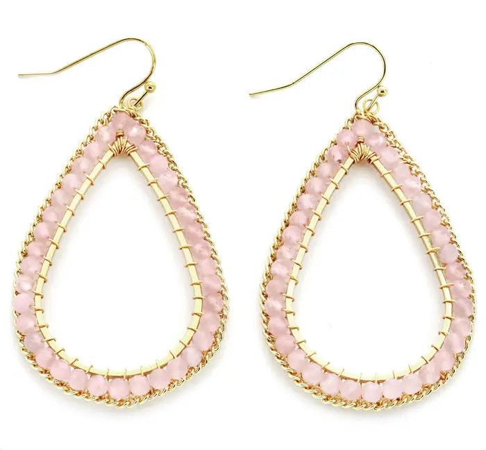 Pink Crystal Beaded Teardrop Earrings | Nordstrom Rack