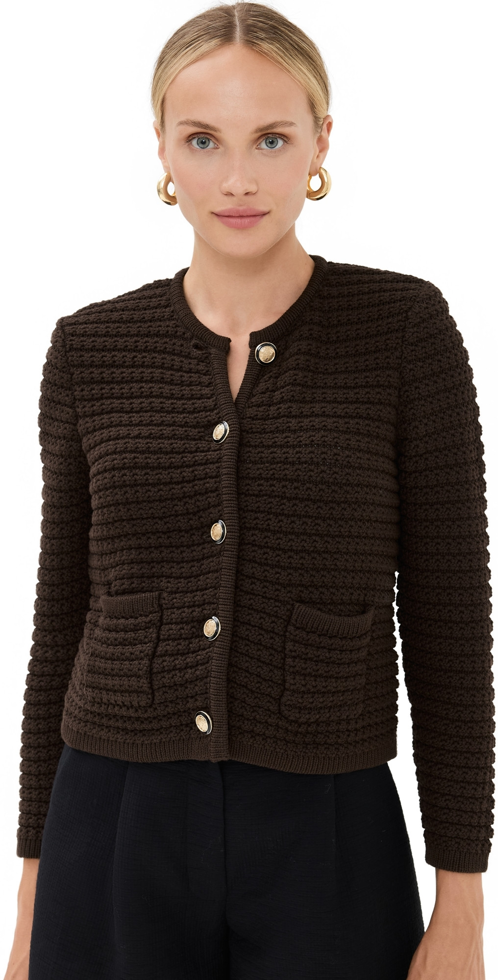 ba & sh Gaspard Cardigan Chocolat 0 | Shopbop