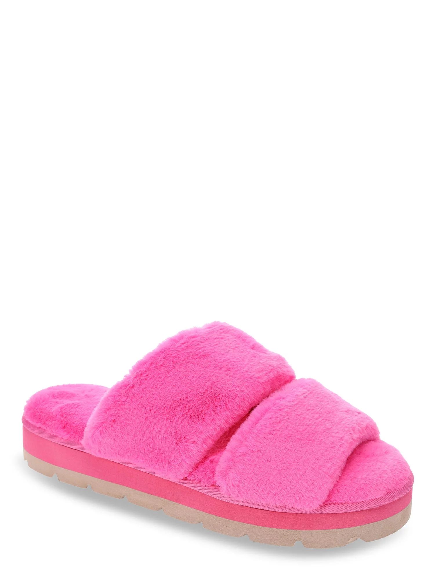No Boundaries Juniors Fur Platform Shoes Pink, Sizes 6-11 | Walmart (US)