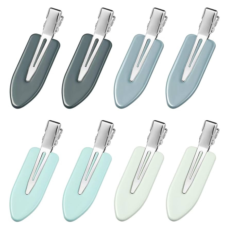No Bend, No Crease Duckbill Clips for Salon Hairstyling and Makeup - 8 Pcs Flat Alligator Hair Ba... | Amazon (US)