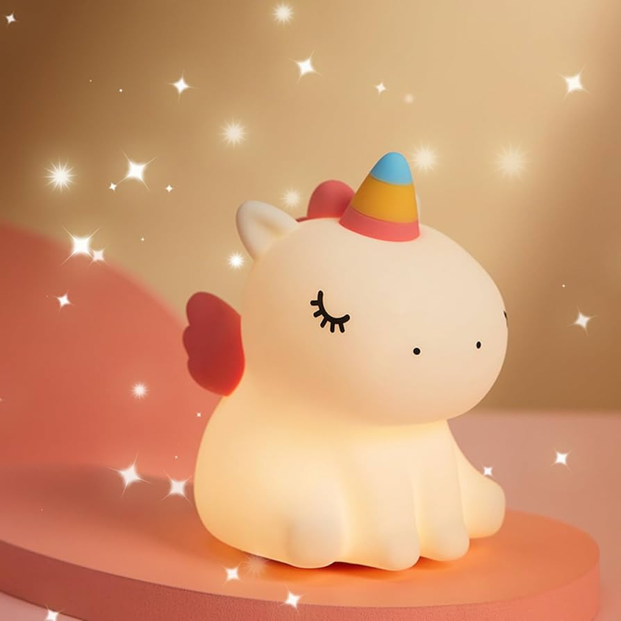 AmmToo Nachtlicht Kinder Einhorn Nachtlampe - Einhorn Lampe Dimmbar Timer, Touch-Steuerung Siliko... | Amazon (DE)