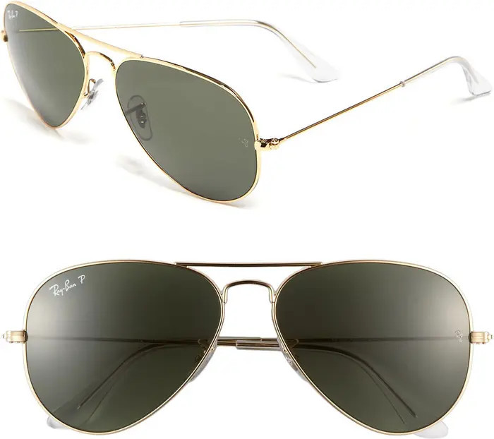 58mm Polarized Aviator Sunglasses | Nordstrom
