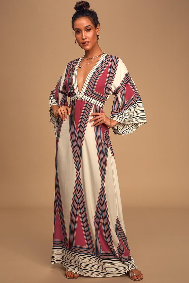 Montecito Cream Print Maxi Dress | Lulus (US)