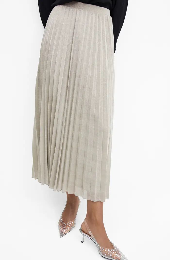 MANGO Metallic Pleated Skirt | Nordstrom | Nordstrom