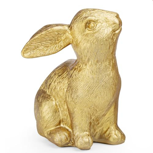 MAIBAOTA Golden Polyresin Bunny Decor Easter Decoration for Home Spring Decoration for Home Table Decor Rabbit Figurines | Amazon (US)