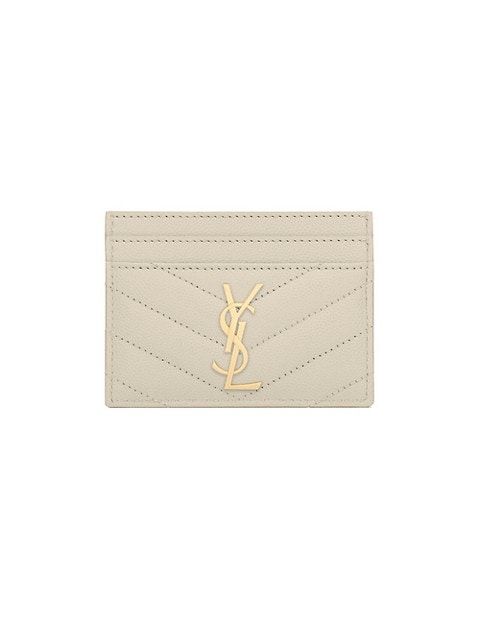 Saint Laurent Monogram Matelassé Leather Card Case | Saks Fifth Avenue
