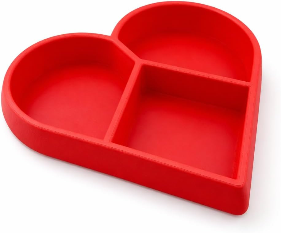 Heart Shaped Red Snack Tray with 3 Compartments - Elegant Snack Bowl for Valentine's Day Serving,... | Amazon (UK)