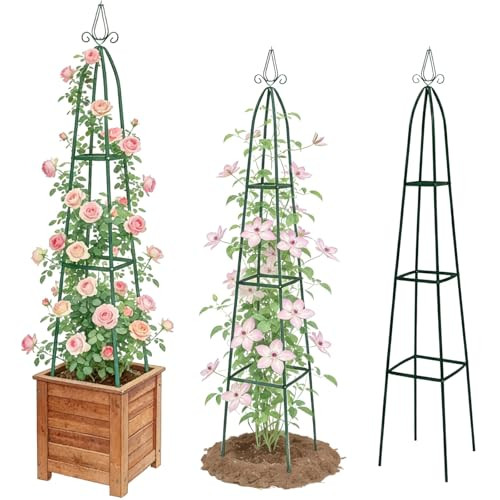 100% Metal Obelisk Teepee Garden Trellis for Climbing Plants Outdoor Indoor | Amazon (US)