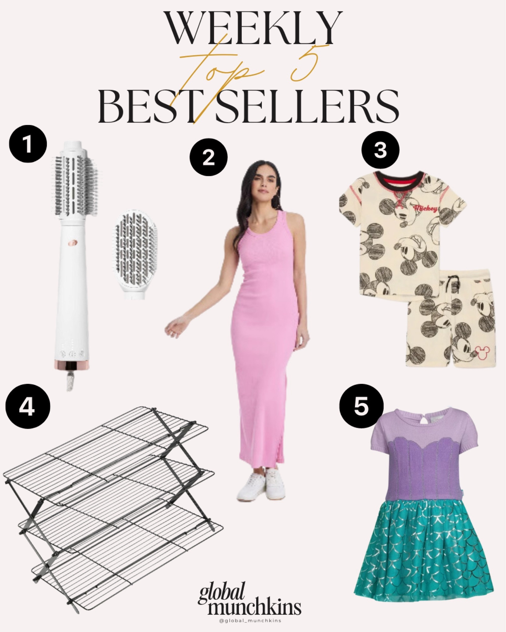 Last week top 5 best sellers! T3 is on sale for only $59.99 through tomorrow! My new summer ribbed dress is 20% off through 2/14! Walmart two cute finds for your toddler disney lovers! The princess dress is $2 off! And don’t forget my favorite cooking rack for my cookies 

#LTKfamily #LTKstyletip #LTKsalealert