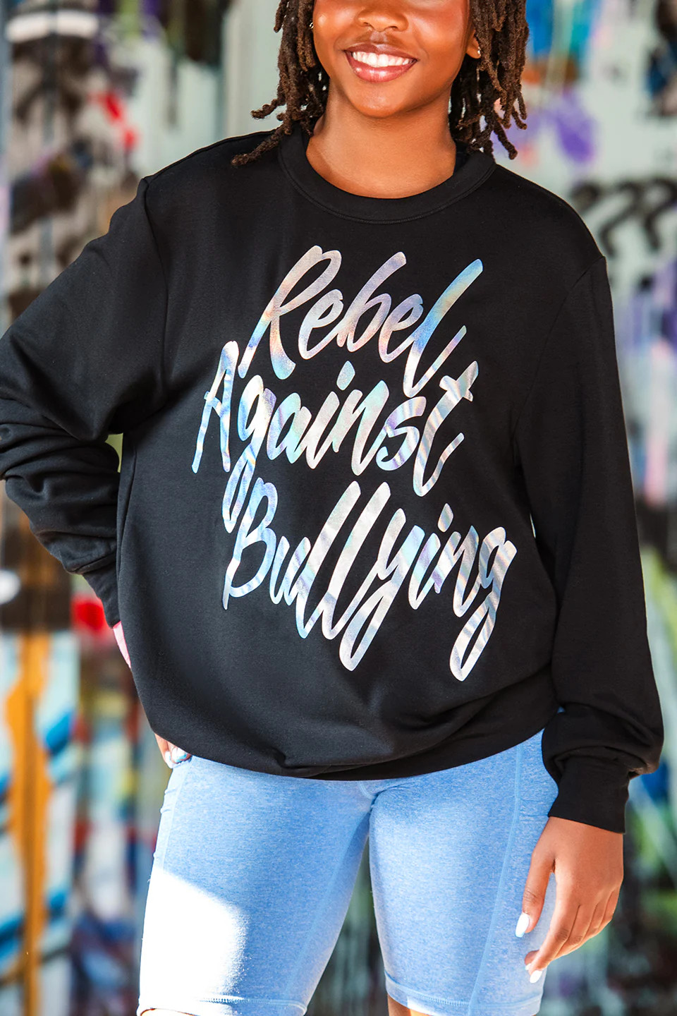 Rebel Against Bulling Pullover in Black | Rebel Athletic