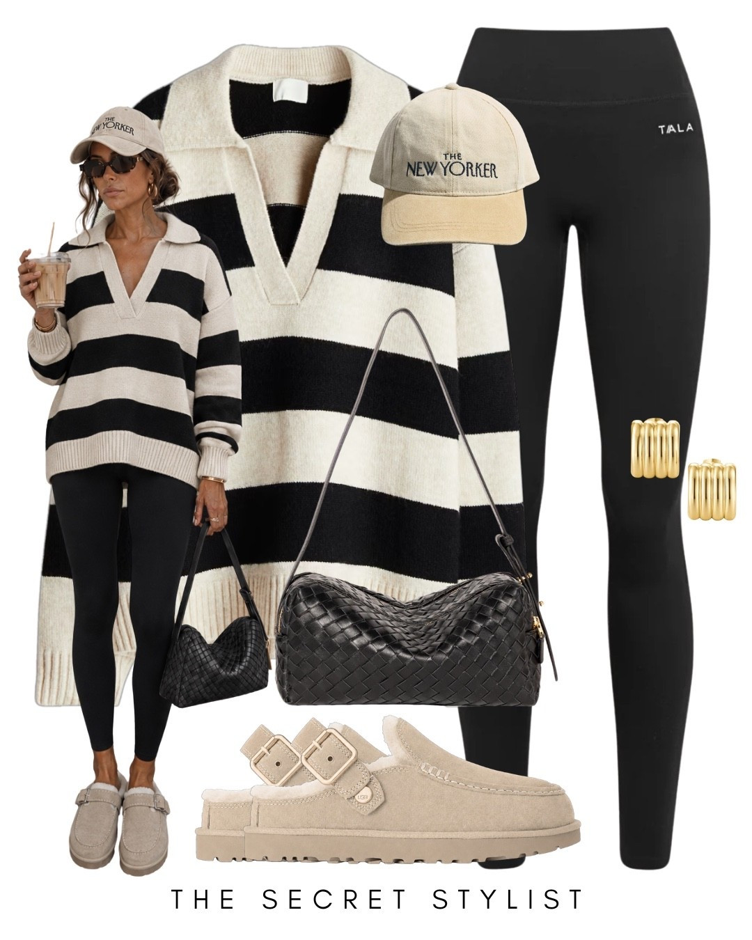 Autumn casual outfit
Cream stripe collar knit H&M
Woven bag
Ugg Evelina clogs
Mules 
Transitional outfit 
Black tala Leggings

#LTKuk #LTKautumn #LTKstyletip