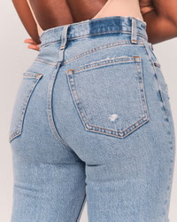 Women's Curve Love 90s Ultra High Rise Straight Jeans | Women's Bottoms | Abercrombie.com | Abercrombie & Fitch (US)