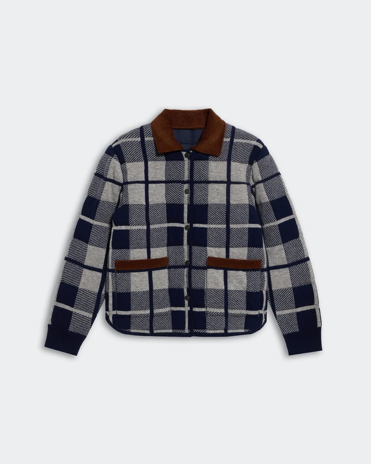 Quilted Plaid Liner Jacket - Midnight Combo | Guest In Residence