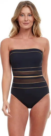 Onyx Bandeau Strapless One Piece | Nordstrom