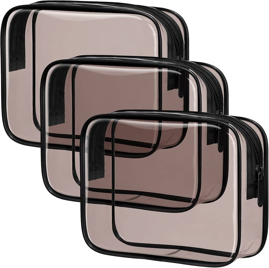 PACKISM Clear Makeup Bags - 3 Pack Tsa Approved Toiletry Bag with Zipper, Water-resistant Cosmeti... | Amazon (US)