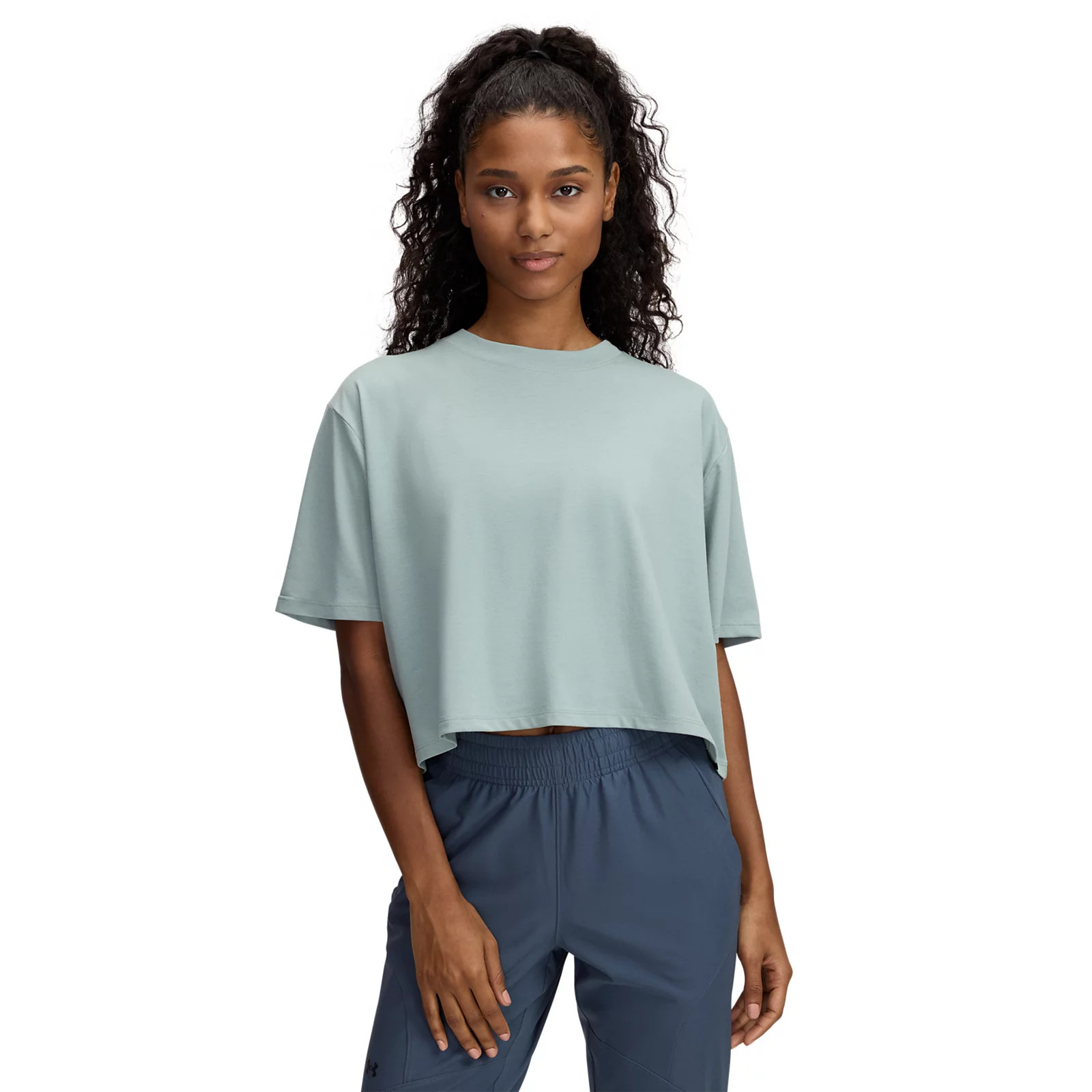 Women's Under Armour Rival Short Sleeve Cropped Tee, Size: XL, Silica Green | Kohl's