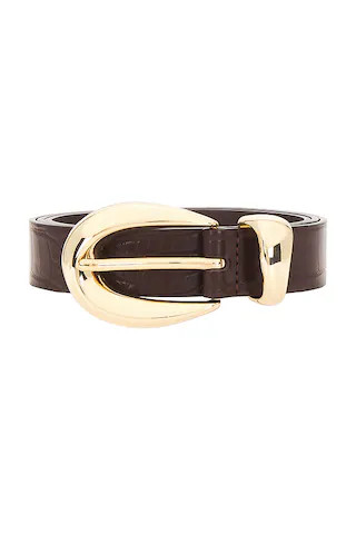 Marisa Belt in Brown Croc & Gold | Revolve Clothing (Global)