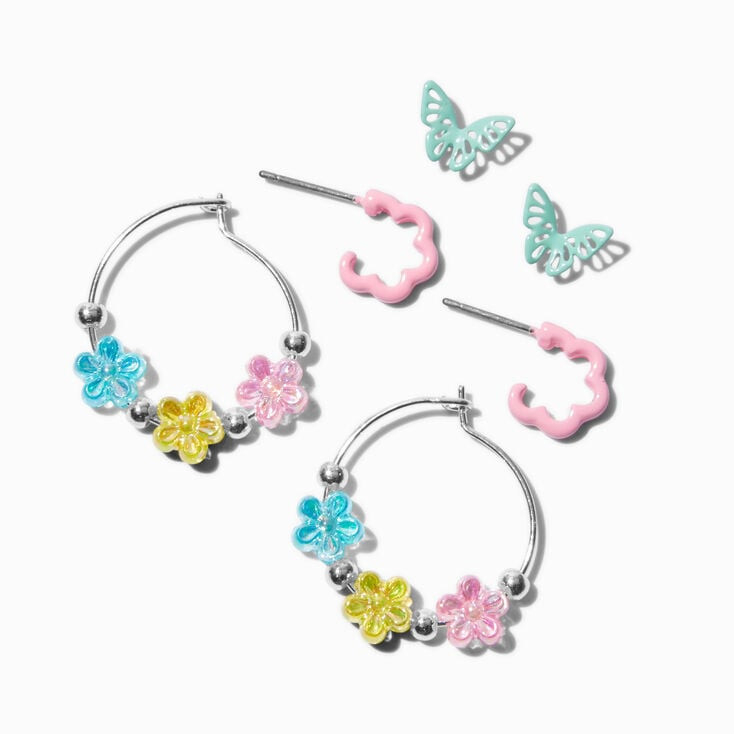 Pastel Spring Mixed Stud & Hoop Earrings - 3 Pack | Claire's (UK)