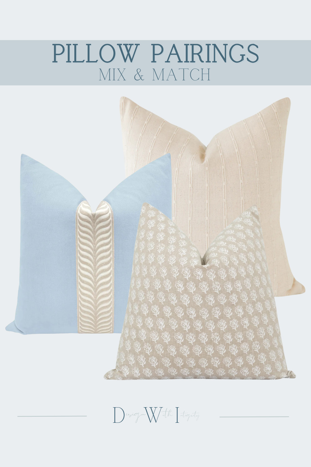 This pillow pairing brings together soft sky blue and warm neutral tones for a look that feels light, refined, and effortlessly layered. The blue accent pillow introduces a fresh, airy base, while the vertical woven detail adds subtle structure and visual interest. Paired with a warm ivory backdrop and a delicate micro print, the composition feels balanced and cohesive.

What makes this combination work is the interplay of pattern scale and texture. The small scale print adds detail without overwhelming, while the stitched and woven textures create depth and dimension. The neutral tones soften the palette, allowing the blue to stand out in a calm and sophisticated way.

This pairing is perfect for coastal, transitional, and modern classic interiors where soft color and layered textiles create a timeless, elevated aesthetic.

Tap the link to shop this curated pillow pairing and recreate the look in your home.

#PillowPairings #BlueAndNeutralDecor #CoastalStyleHome #LayeredInteriors #InteriorStyling 

 #LTKHome
