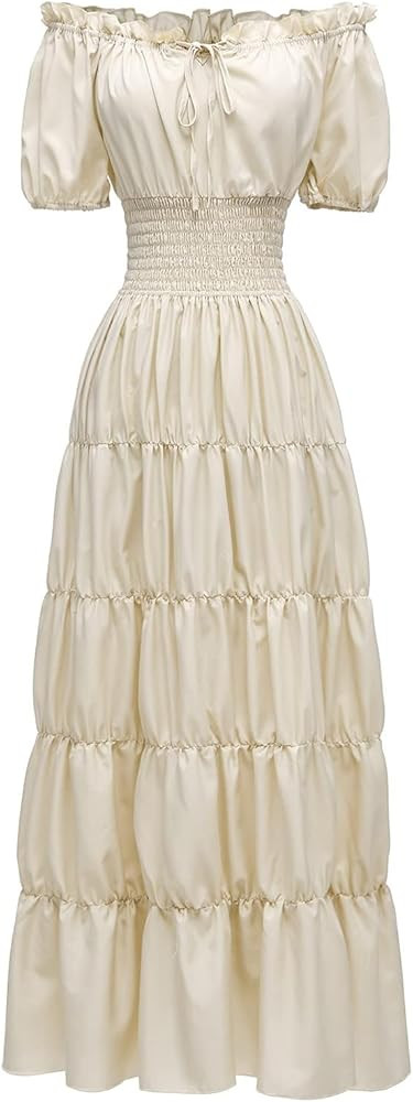 Abaowedding Renaissance Women Medieval Chemise Dress Pirate Peasant Top Irish Under Dress | Amazon (US)