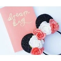 MadeToOrder Black Minnie Mouse ears with mixed flower crown. Minnie Mouse headband Festival Headband | Etsy (US)