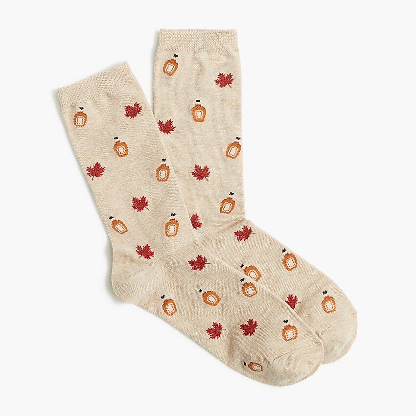 Maple syrup leaves trouser socks | J.Crew Factory