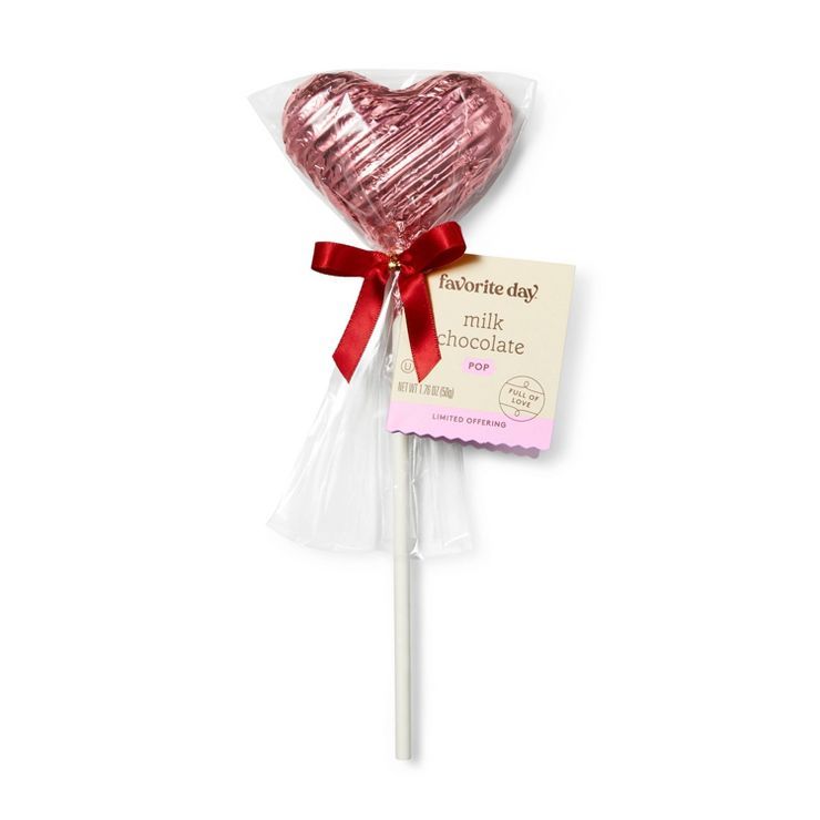 Valentine's Heart Shaped Classic Milk Chocolate Pop - 1.76oz - Favorite Day™ | Target