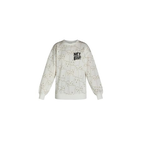 Women s Halloween Hey Boo Ghost White Graphic Sweatshirt - Small | Walmart (US)