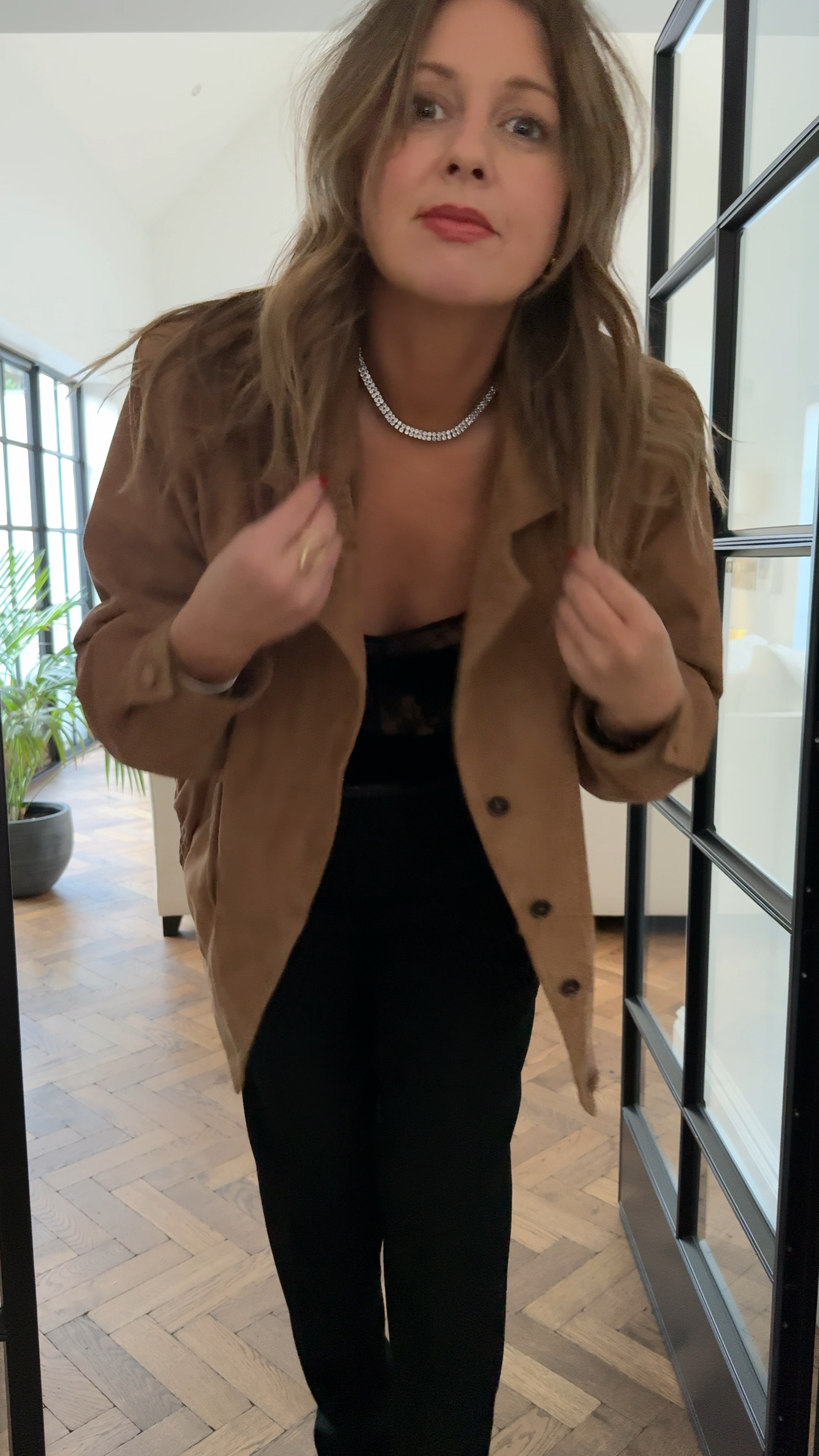 Dinner with friends outfit, lace body, suede jacket + black tailored trousers | Date night | dinner look | blaze Milano | Mytheresa | Dorsey 

#LTKstyletip #LTKluxury #LTKpartywear