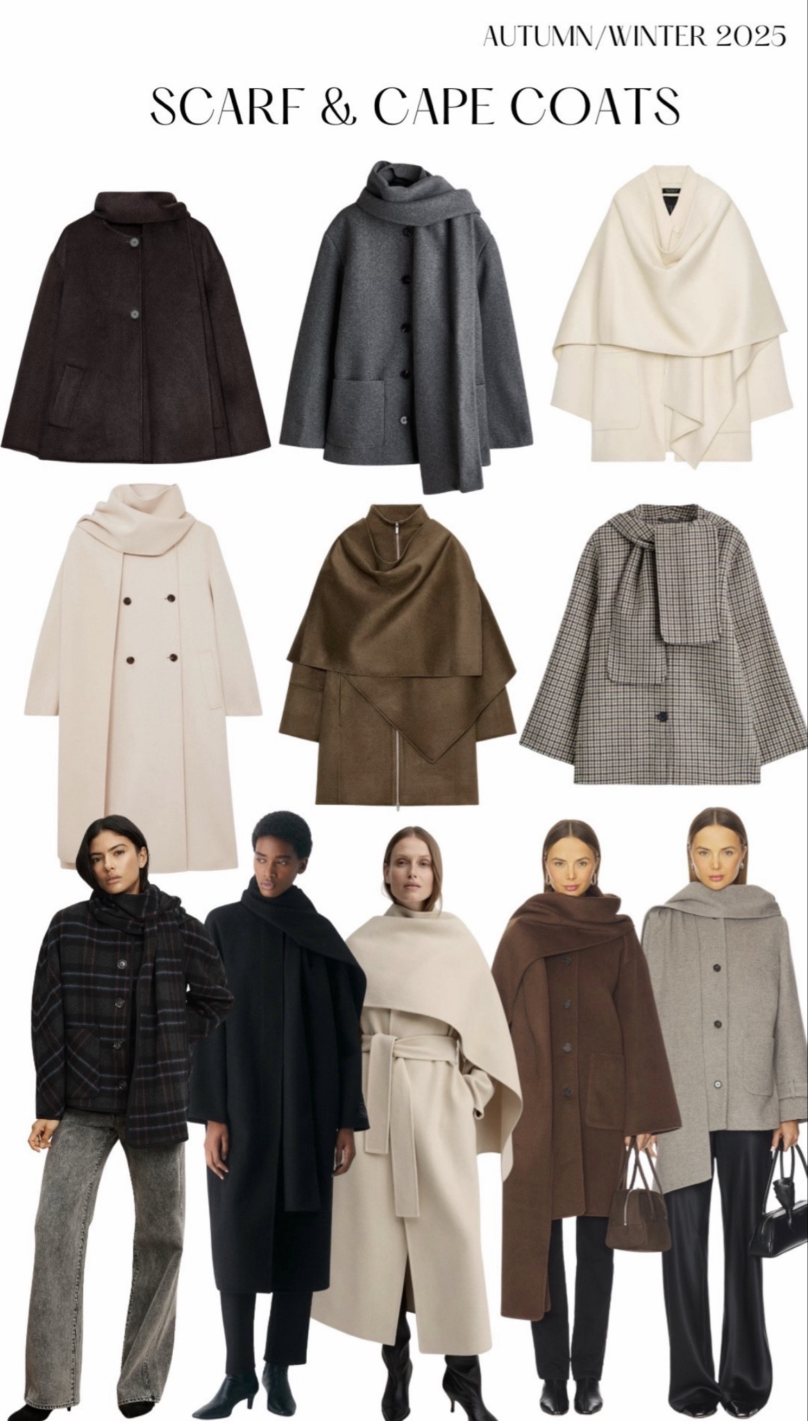 Fall/winter trends 2025: scarf & cape coats 
#scarf #cape #coat #falltrends #wintertrends #brown #beige #cream #black #plaid #grey 





#LTKFindsUnder100 #LTKSeasonal #LTKFindsUnder50

#LTKFindsUnder50 #LTKFindsUnder100 #LTKSeasonal