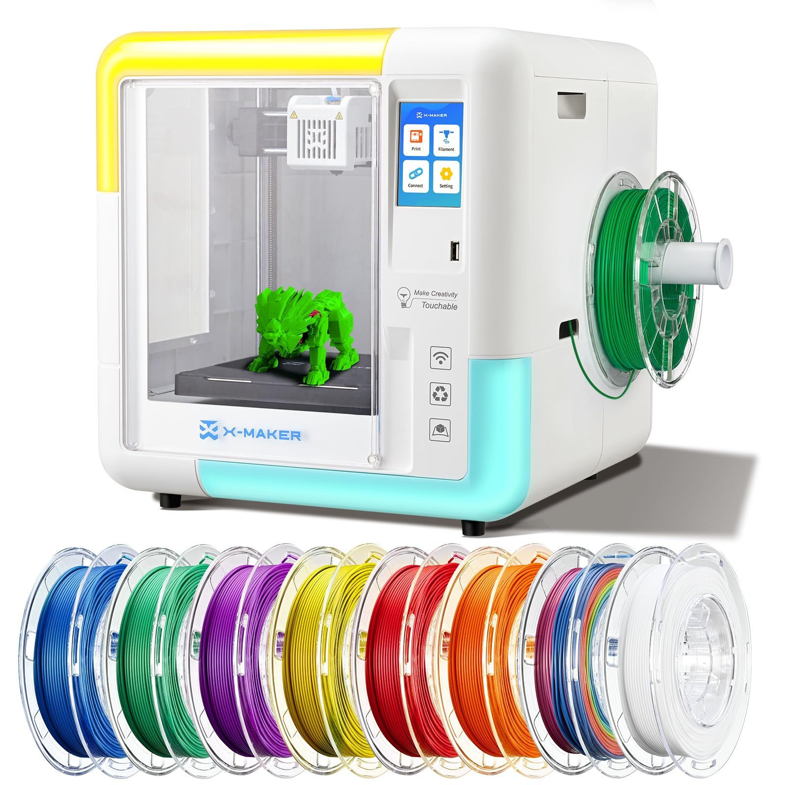 X-Maker 3D Printer for Kids and Beginners, Fully Assembled High-Speed 3D Printer with 8 PLA Filam... | Amazon (US)