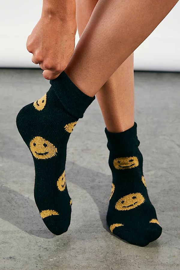 Lykke Cashmere Crew Socks by Hansel From Basel at Free People, Black, One Size | Free People (Global - UK&FR Excluded)