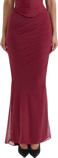 HOUSE OF CB Cassidy Ruched Maxi Skirt | Nordstrom | Nordstrom