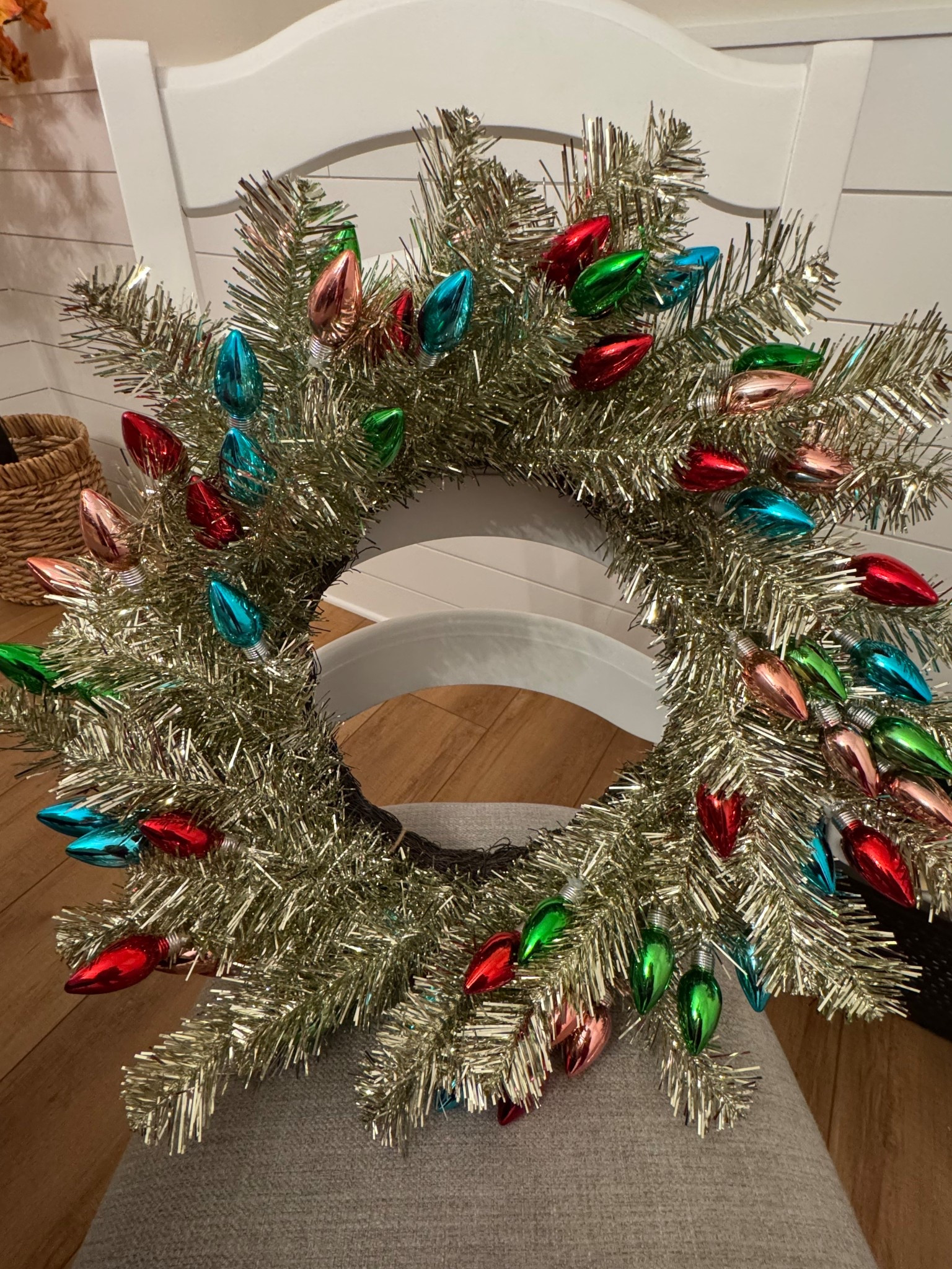 St. Nicholas Square® Tinsel & Holiday Light Bulb Wreath 

#LTKHoliday #LTKSeasonal #LTKSaleAlert