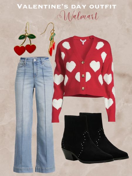Walmart Valentine’s Day outfit idea. 




Valentine’s Day sweater, heart sweater, Walmart jeans, booties, boots #LTKHoliday

#LTKshoecrush #LTKSeasonal