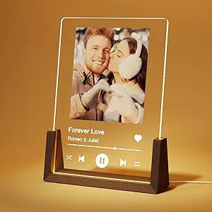 Personalized Night Light with Spotify Acrylic Plaque, Customized Gifts with Photos for Boyfriend ... | Amazon (US)