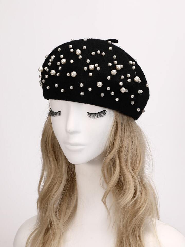 Faux Pearl Decor Beret Party | SHEIN