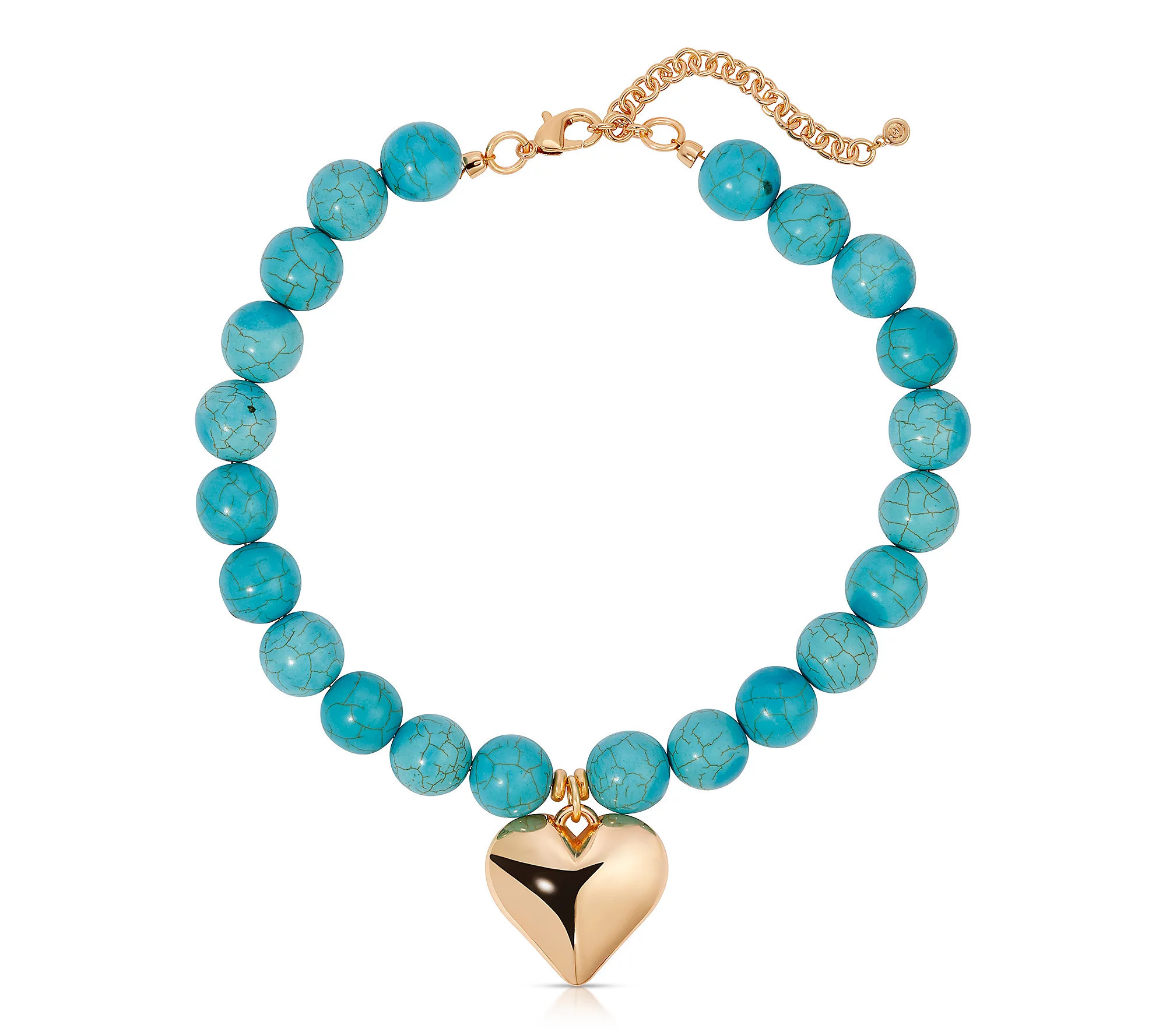 Ettika Luck and Love Reconstituted Turquoise Necklace | QVC
