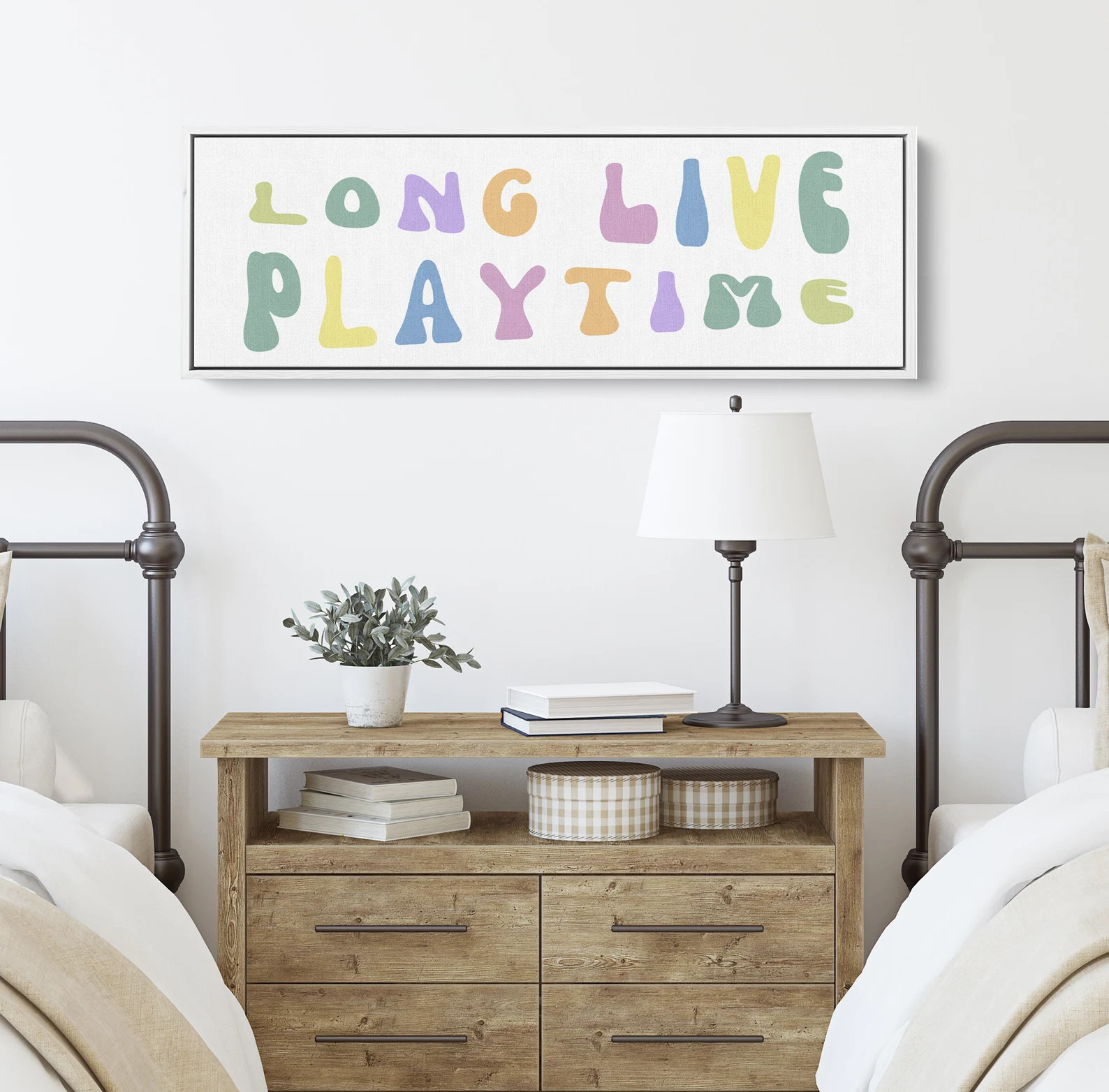 Whimsical 'Long Live Playtime' Canvas Wall Decor - Kids' Playroom Art - Bedroom Decor - Children'... | Etsy (US)