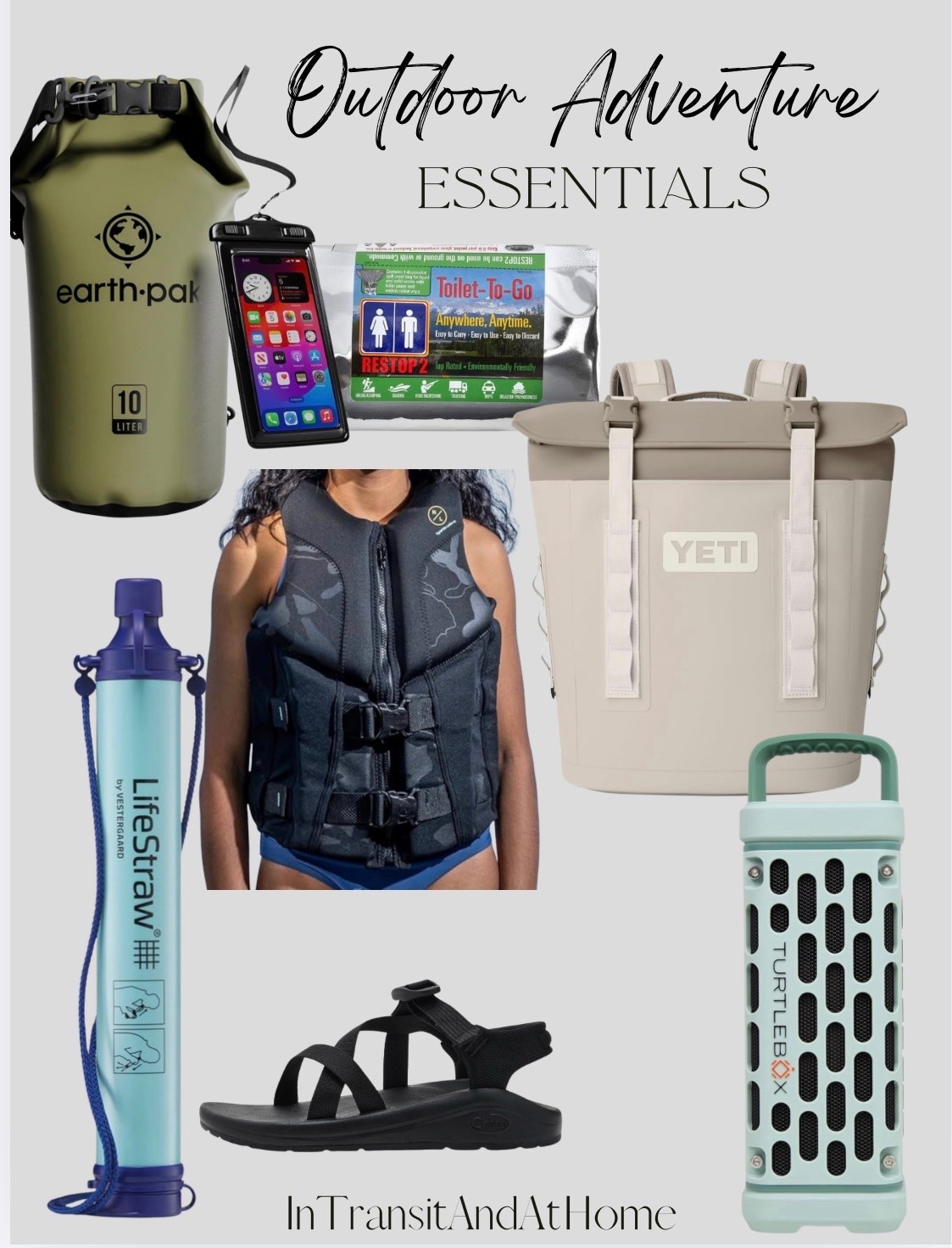 Outdoor Adventure Essentials
•
RESTOP 2 - Portable Toilet Solid (Poop) and Liquid (Pee) Leak Proof Waste Bag - Toilet Paper and Wet Wipe Included
LifeStraw Personal Water Filter for Hiking, Camping, Travel, and Emergency Preparedness
Earth Pak Waterproof Dry Bag - Roll Top Waterproof Backpack Sack Keeps Gear Dry for Kayak with Waterproof Phone Case
Chaco Women's Cushz Sandal
Turtlebox Ranger: Loud! Outdoor Portable Bluetooth 5.4 Speaker | Rugged, Waterproof, Ultra-Portable | Plays to 105db, Deep Bass, Shockproof, Unlimited Pairing for Full Stereo Experience, River Rock
Hyperlite Fluid Flex Women's Life Vest, US Coast Guard & Transport Canada Approved
YETI Hopper M Series Backpack Soft Sided Coolers with MagShield Access
•
#outdooressentials #riveressentials #lakeessentials #outdoor #adventure #lifestraw #drybag #wagbag #watershoes #waterproofspeaker #floatingicechest #icechest #backpackicechest #camping #campingessentials #hikingessentials #summeractivities

#LTKdayinmylife #LTKSeasonal #LTKSwim