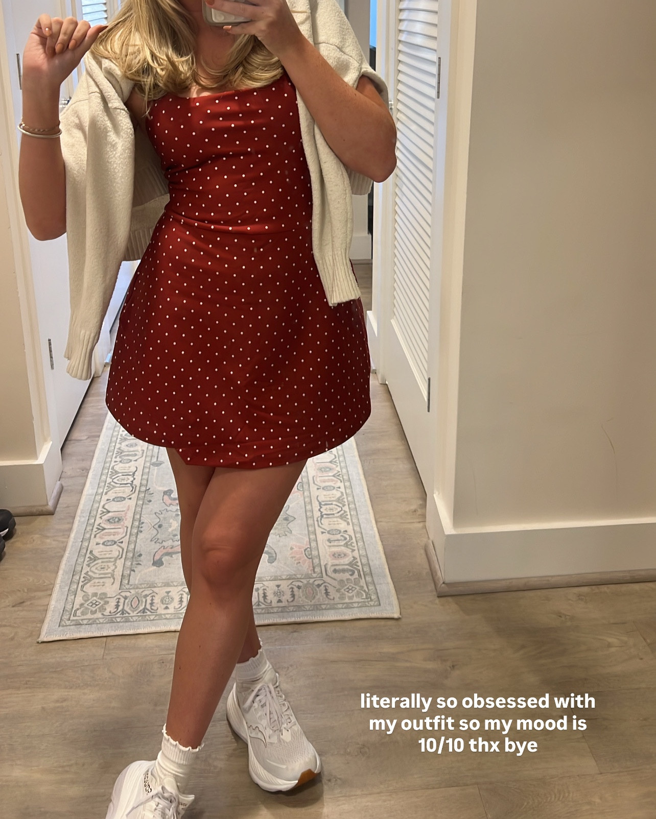 my friday ootd ft. my swirly new @abercrombie workout dress that’s on sale! 🤍 linked in my @LTK !!! #workoutdress #OOTD #abercrombie #fallwardrobe #styled #ltk #HGW #workoutfit #outfitinspo #tsitp 