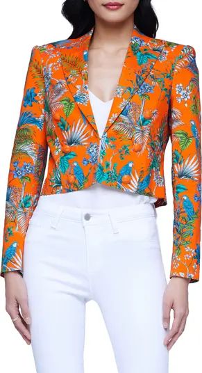 L'AGENCE Inez Floral Print Crop Blazer | Nordstrom | Nordstrom