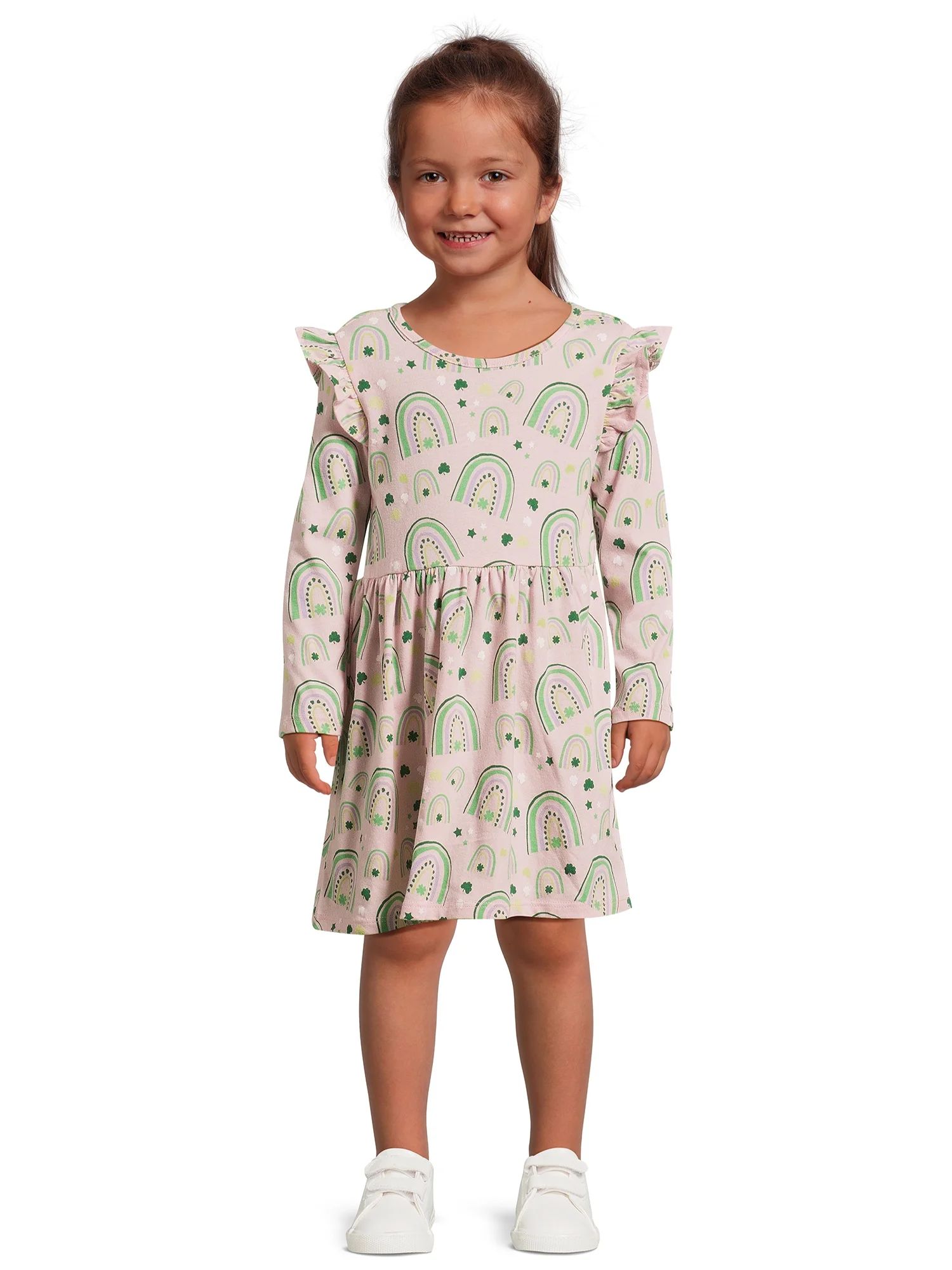 Wonder Nation St. Patrick's Day Toddler Girl Knit Dress, Sizes 12M-5T | Walmart (US)