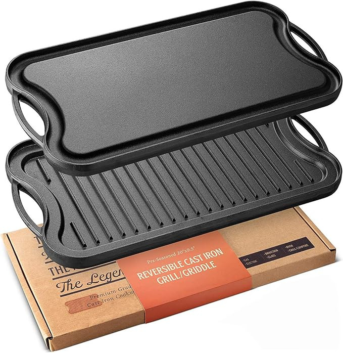 Legend Cast Iron Griddle for Gas Stovetop | 2-in-1 Reversible 20” Cast Iron Grill Pan For Stove... | Amazon (US)
