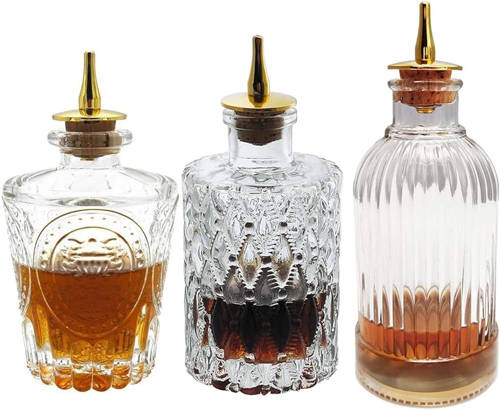LINALL Bitters Bottle Set - Glass Vintage Bottle, Decorative Bottles with Dash Top, Dasher Bottle... | Amazon (CA)