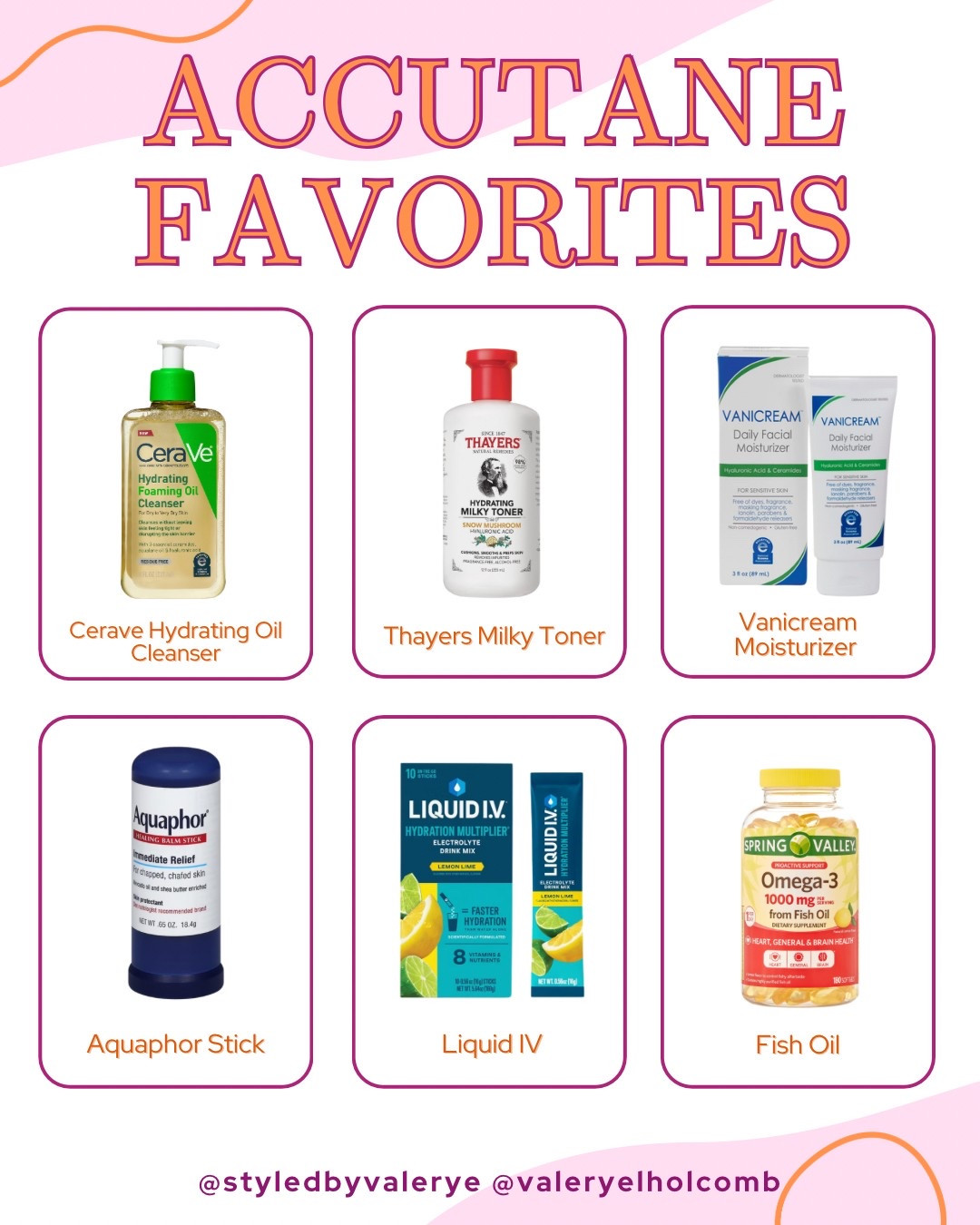Only two more months until I am done with Accutane and these things have been my SAVING GRACE. No crusty gross skin around here! 

#accutane #skincare #favorites #affordableskin #healthyskincare #hydration #cerave #thayers #vanicream #liquidiv #fishoil #aquaphor #skincarefavorites #myfavorites #styledbyvalerye #styledbyval #acne #acnesafe 

#LTKActive #LTKBeauty #LTKFindsUnder50