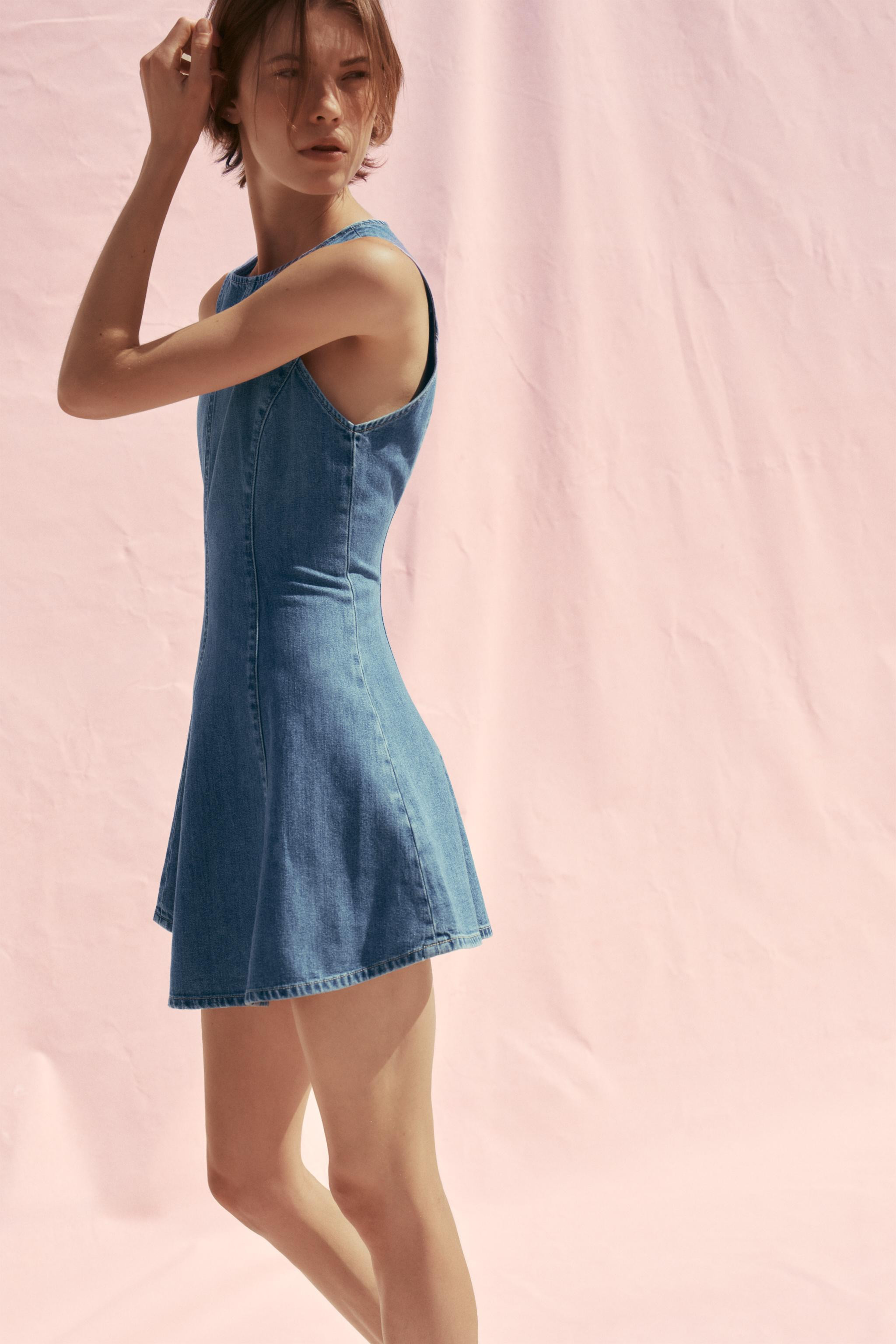 TRF GODET DENIM DRESS | Zara Canada
