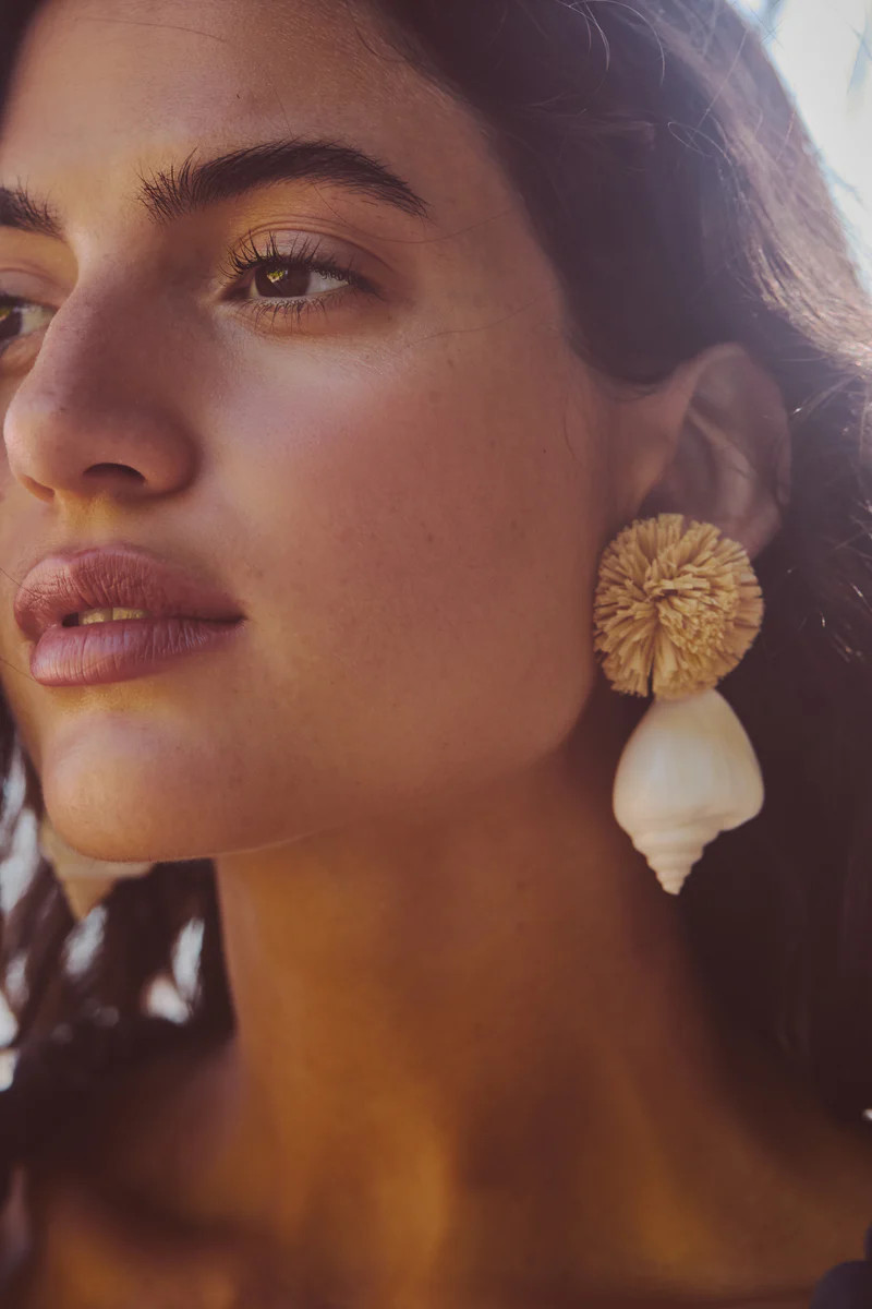 Shell and Pom Elaine Earrings | Tuckernuck (US)